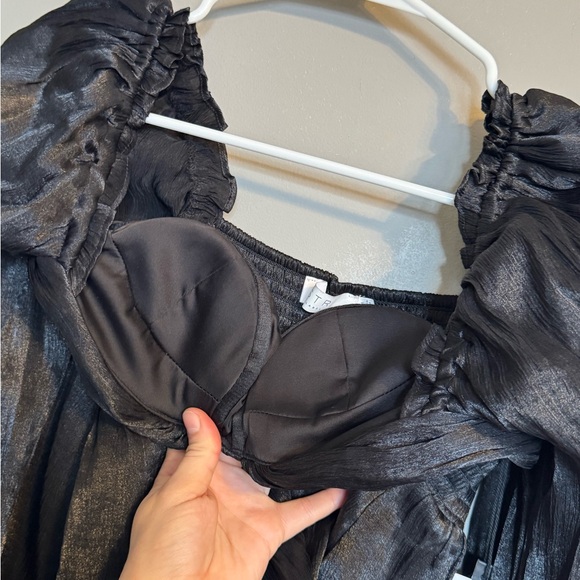 Astr the Label NWT Night Out Elegant Date Night Sexy Womens Cropped Black Blouse - Picture 5 of 9